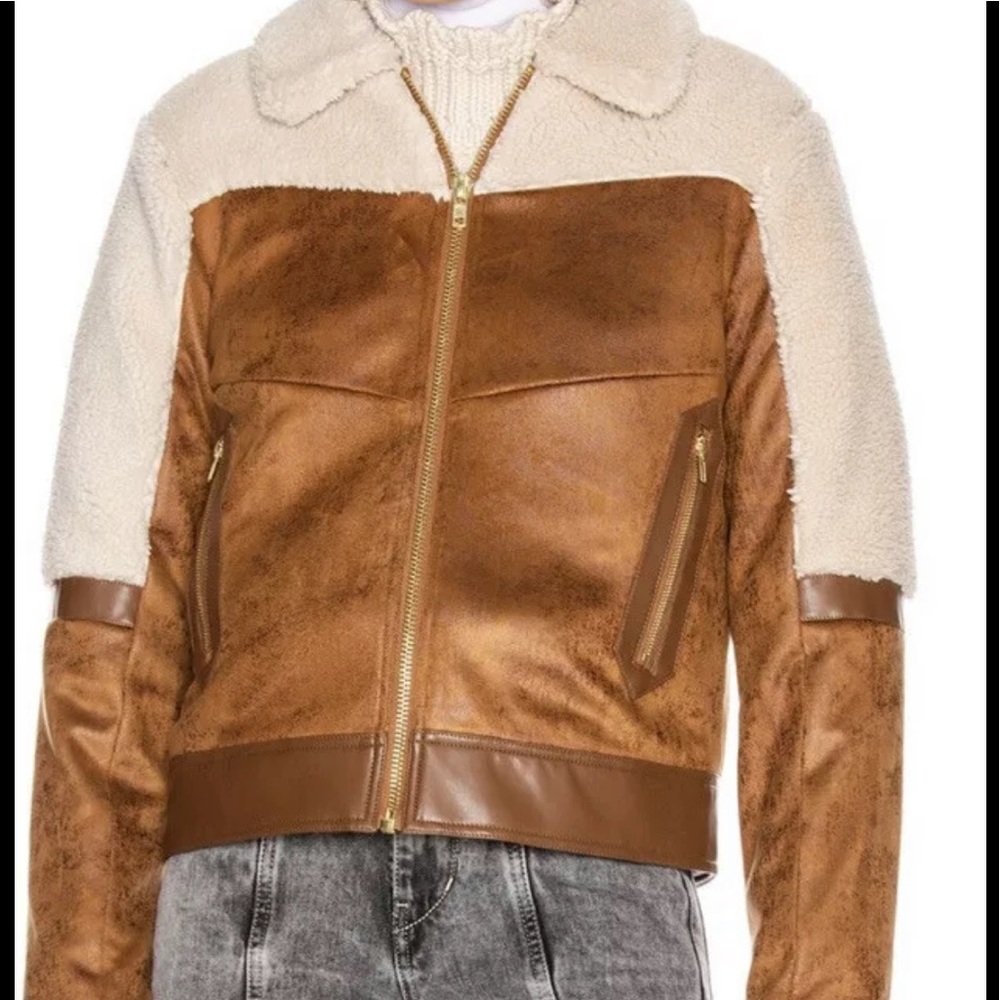 MOTHER  Jeans Suede Coat "The Trapper Keeper" In Fair Weather M New! $375 jacket